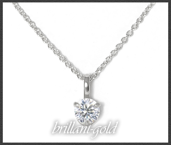 Brillant 585 Gold Collier 0,37ct, Si2; DGI Zertifikat